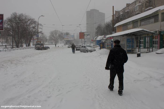 Сильнейший снегопад парализовал Киев на несколько дней (90 фото + видео)